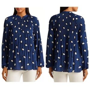 Lauren Ralph Lauren Printed Swing Top in Blue Sz. XS NWOT